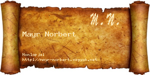 Mayr Norbert névjegykártya